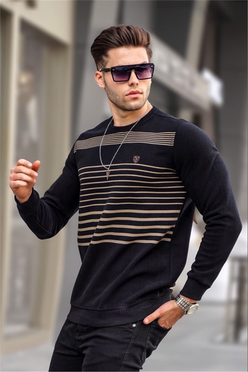 Muški pleteni džemper 5961 - crni #357892