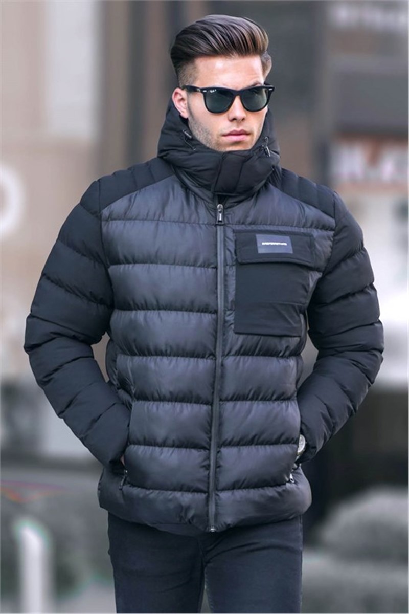 Herren Jacke mit Kapuze 5774 - schwarz  #358699