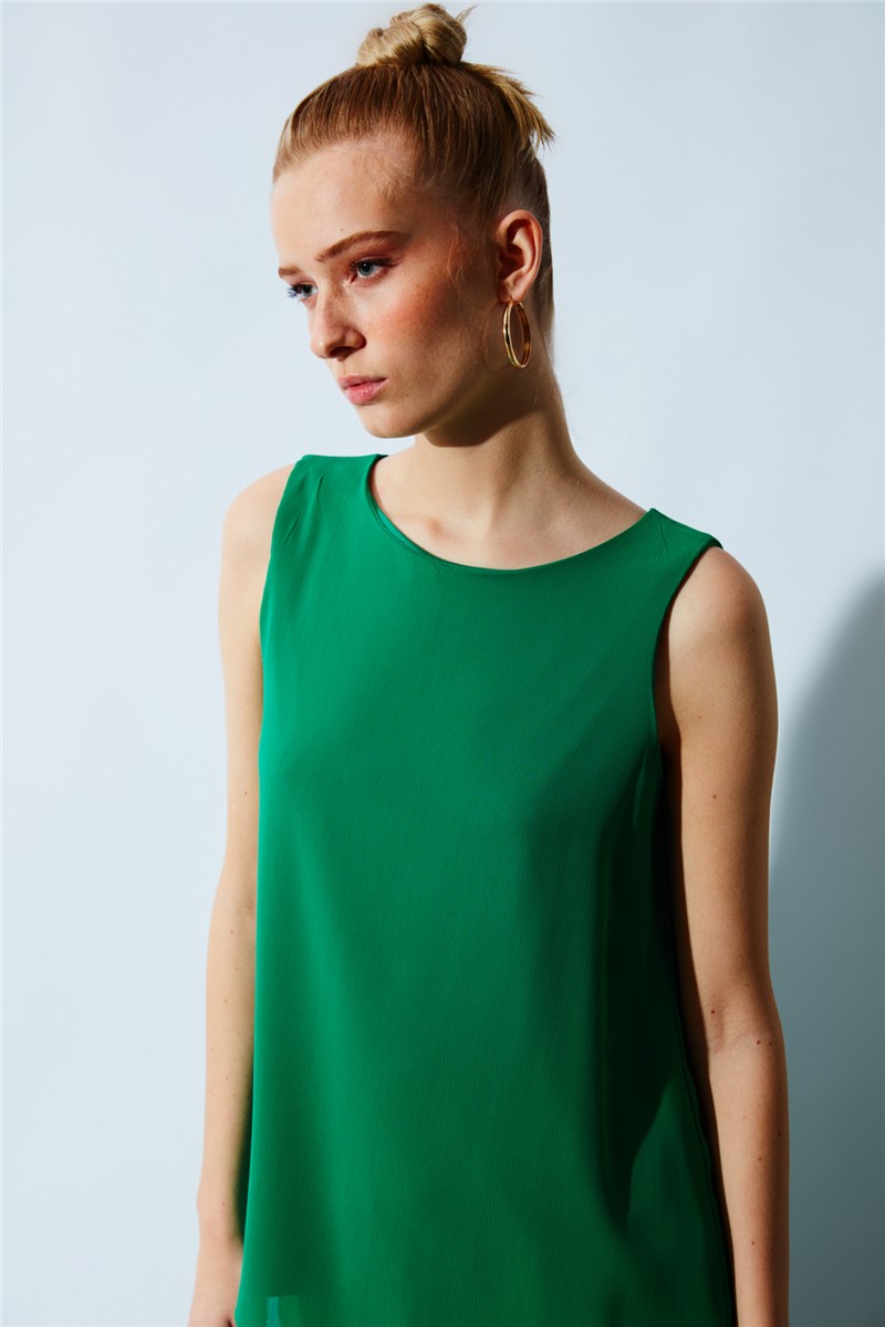 Women's Sleeveless Blouse - Green #367571