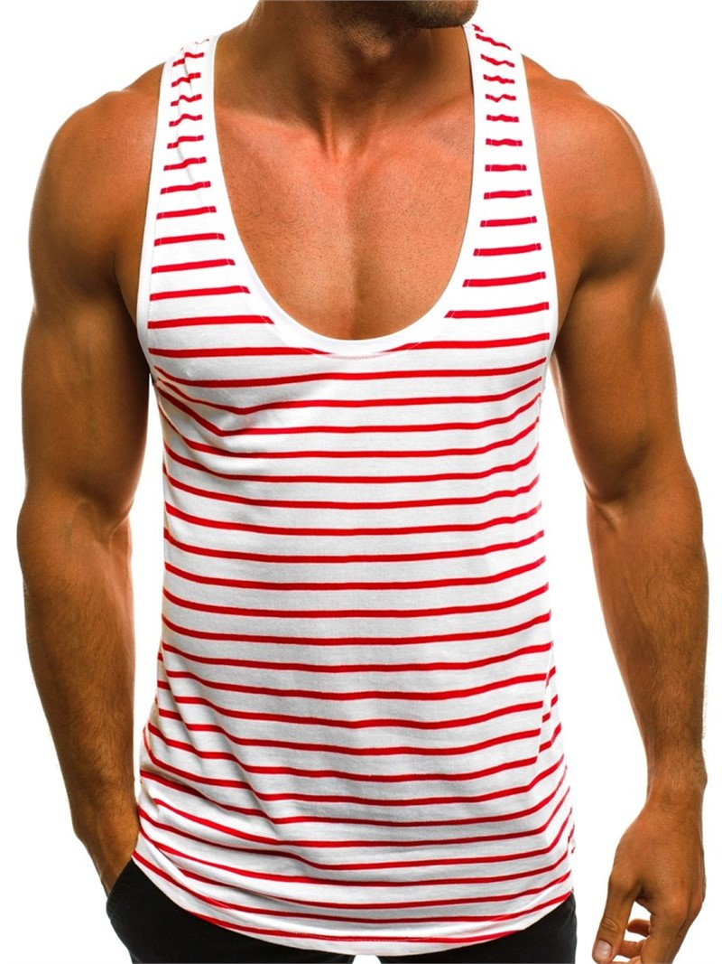 Madmext Men's Tank Top - White, Red #284808