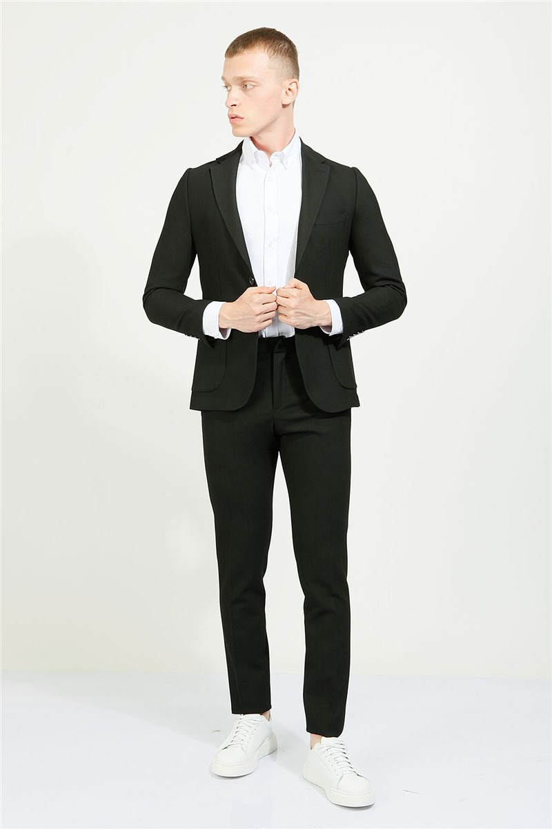 Herren Slim Fit Anzug - schwarz  #357778