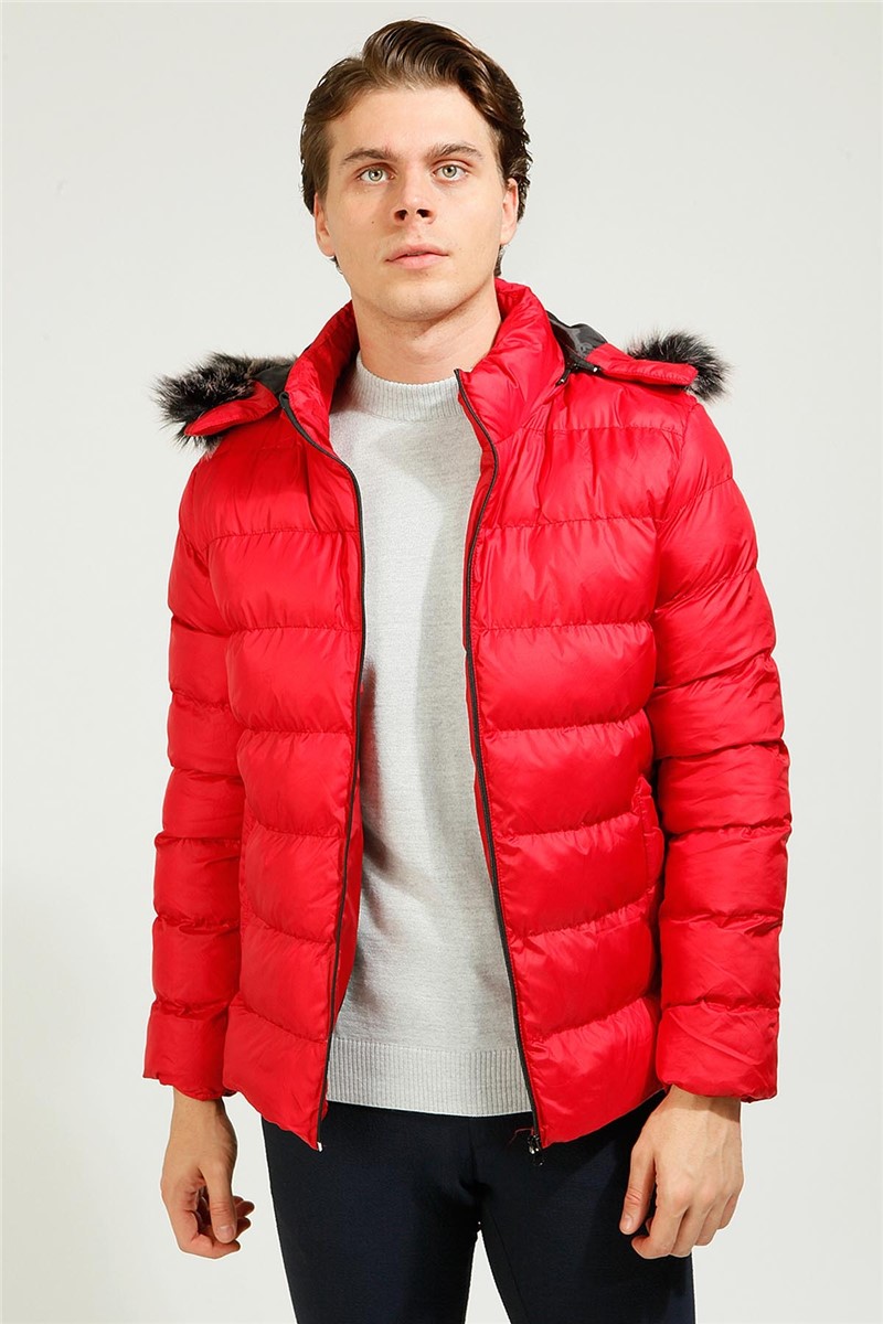 Men's Slim Fit Quilted Jacket - Red #363556