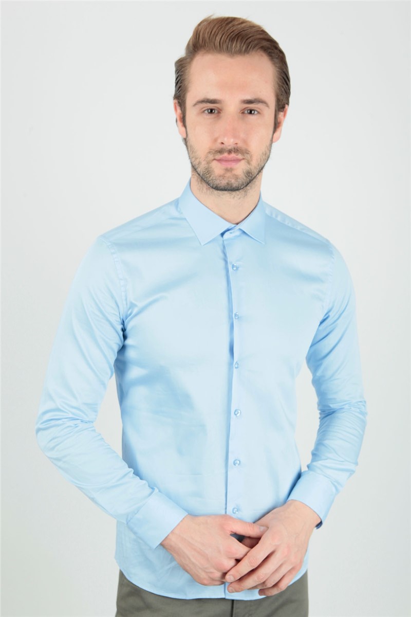 Camicia a maniche lunghe da uomo - Blu #268640