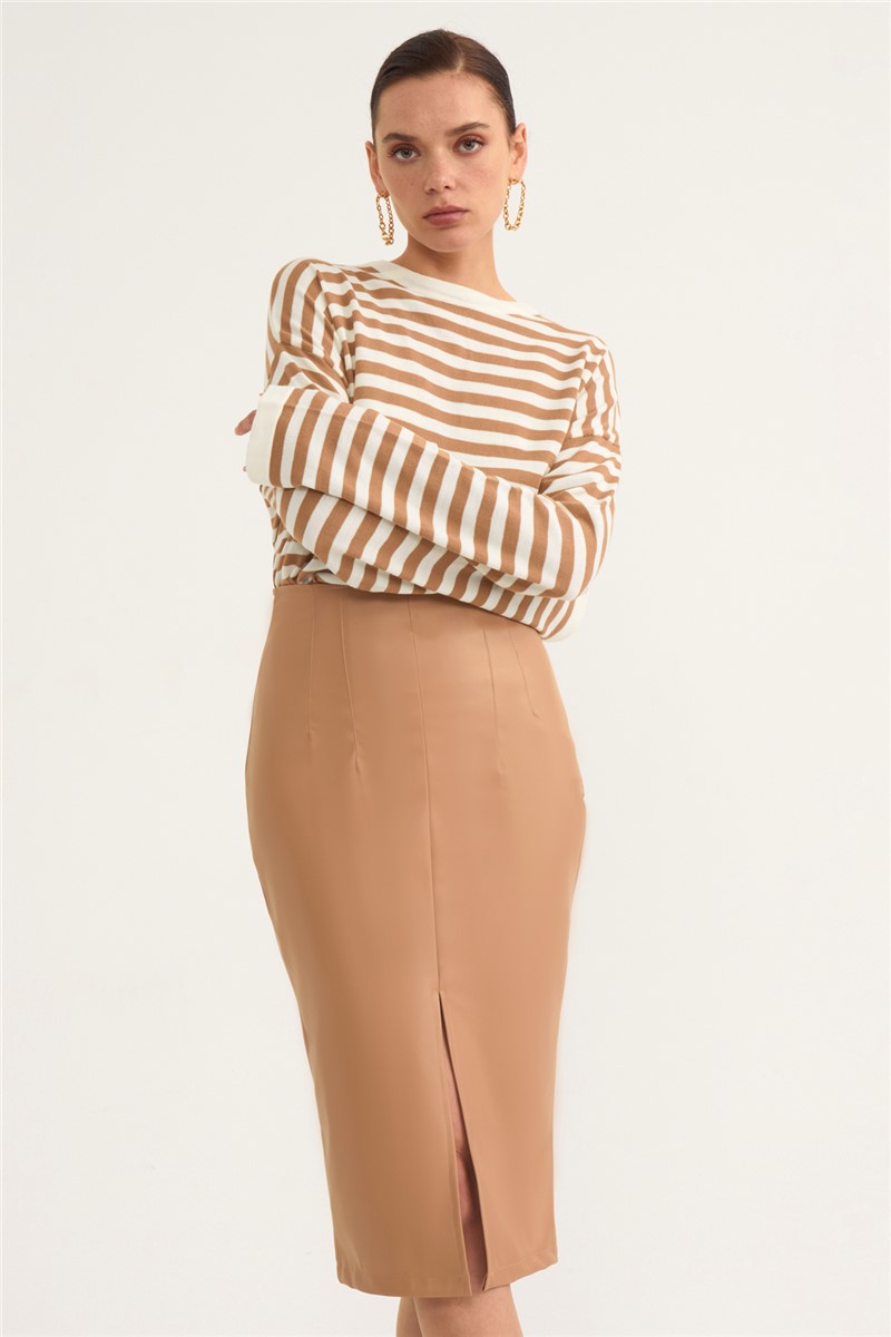 Sateen Women's Skirt - Beige #320835