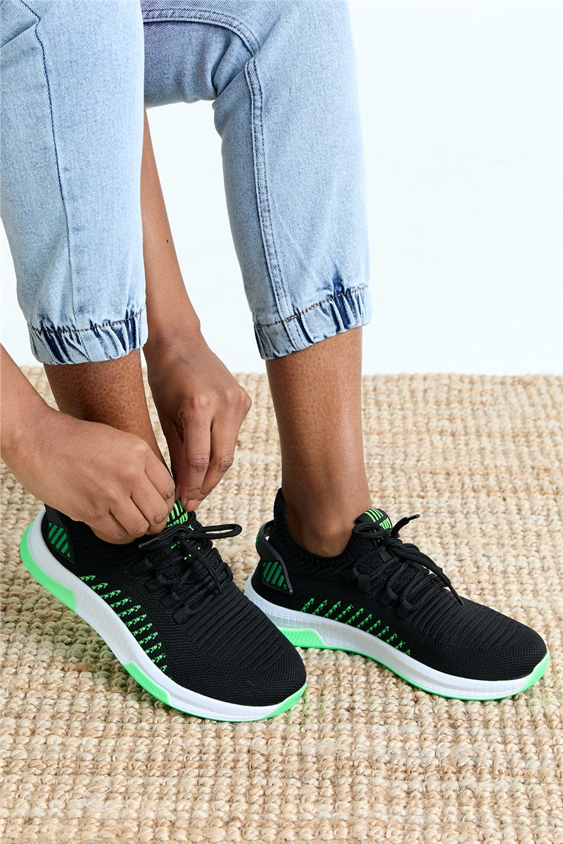 Tonny Black Unisex Trainers - Black, Green #301710