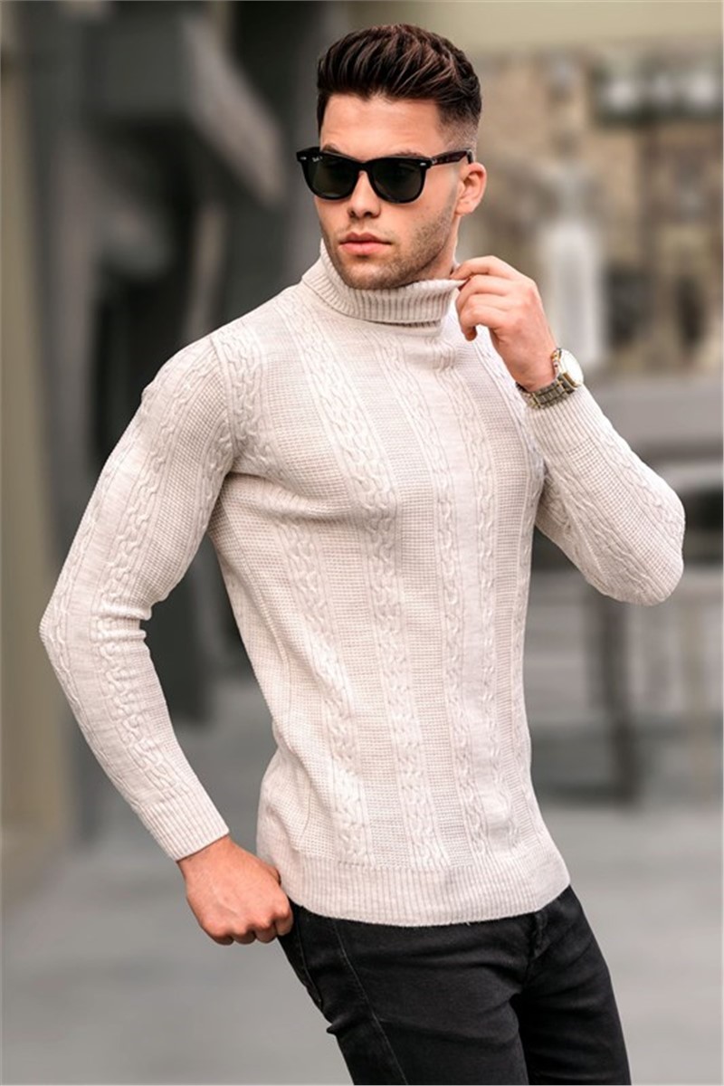 Men's knitted sweater 5769 - Light beige #333705
