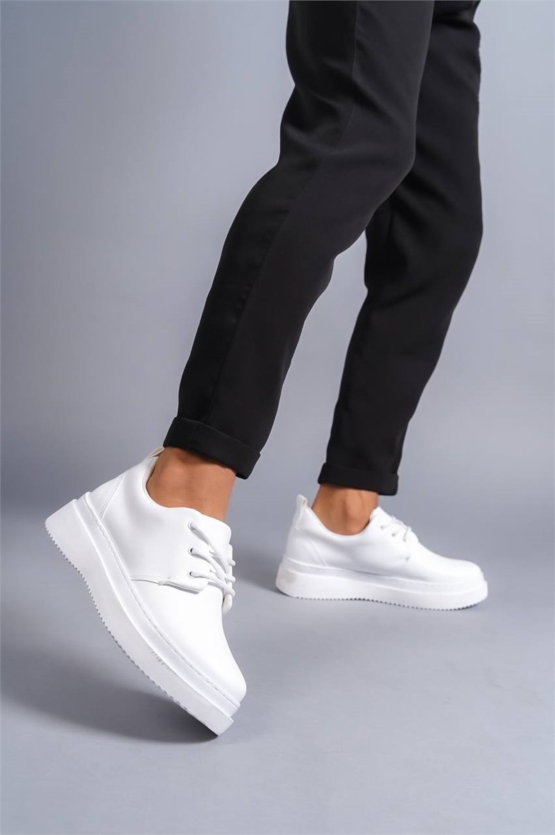 KB-X3 Men's Casual Lace Up Shoes - White #411049