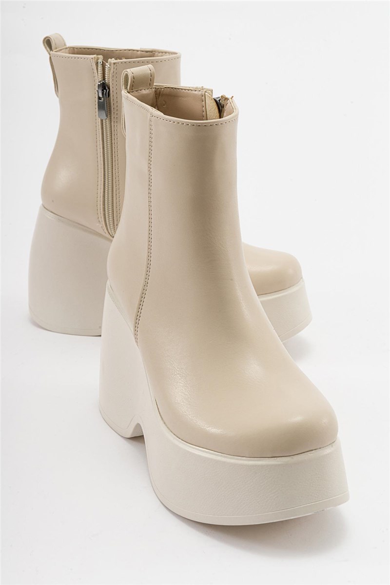 Women's Platform Boots - Beige #410841