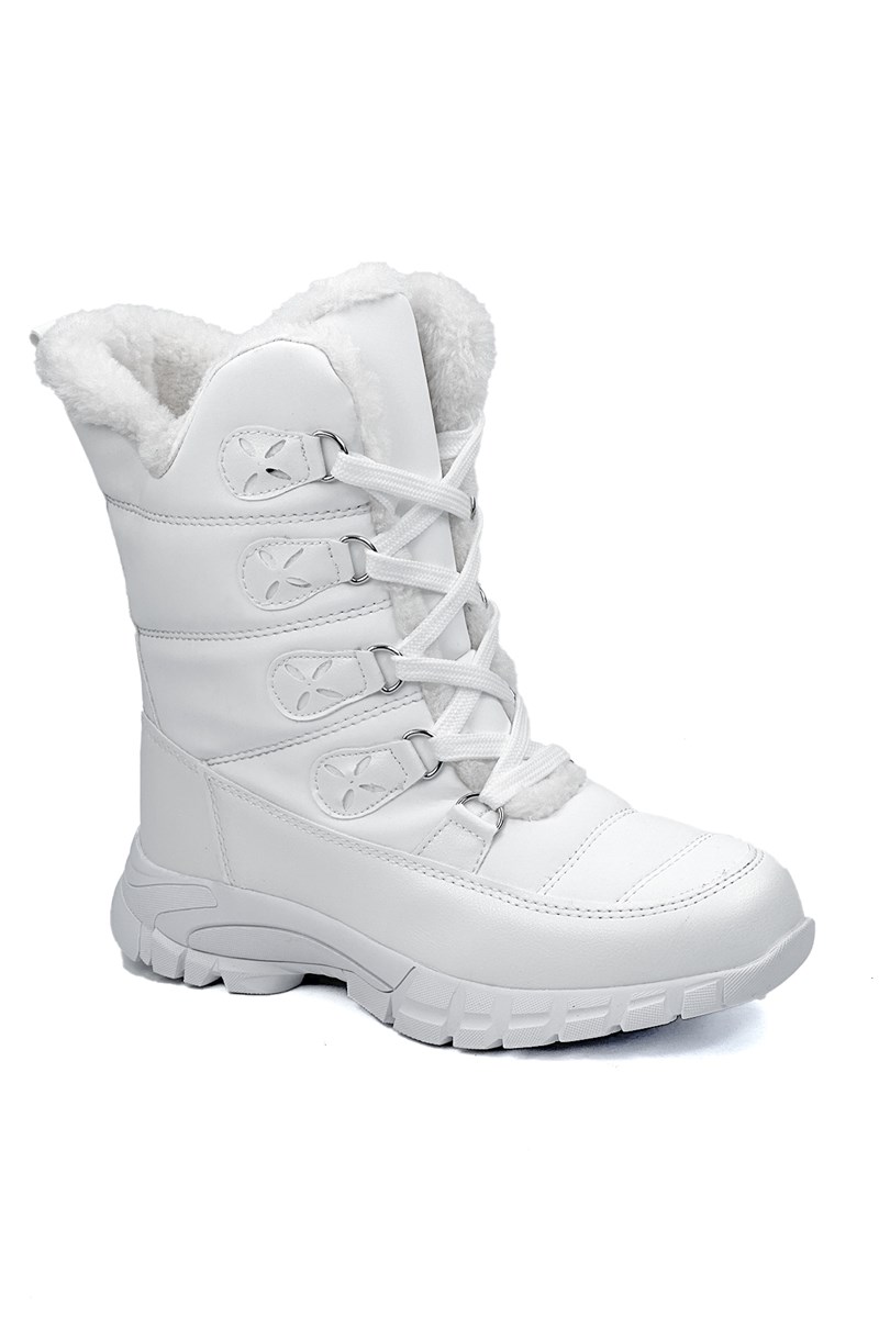 Women's Warm Lined Snow Boots 189 - White #403376