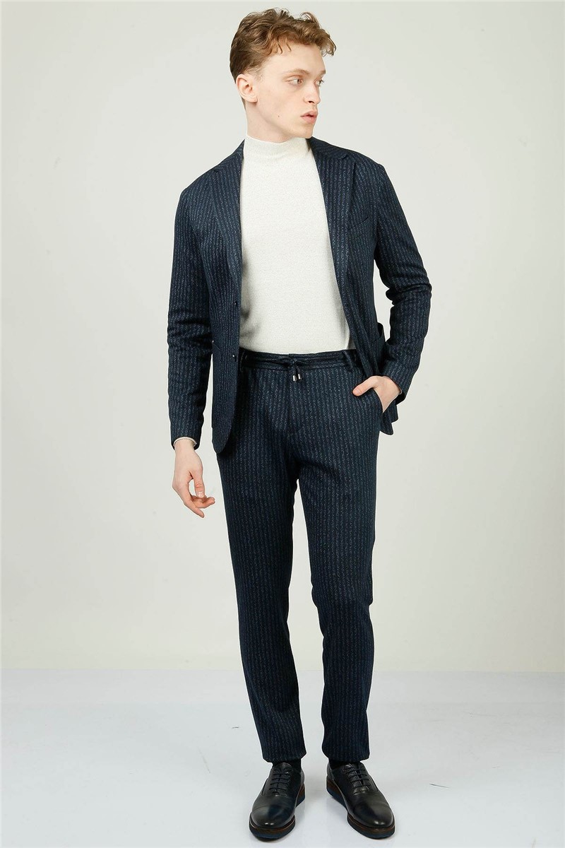Men's Comfort Fit Suit - Dark Blue #323843