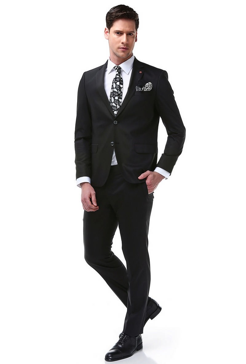 Herren Anzug Comfort Fit - schwarz #269209