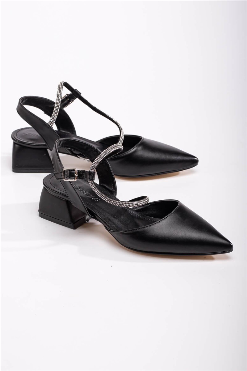 Women's Heeled Sandals - Black #370788