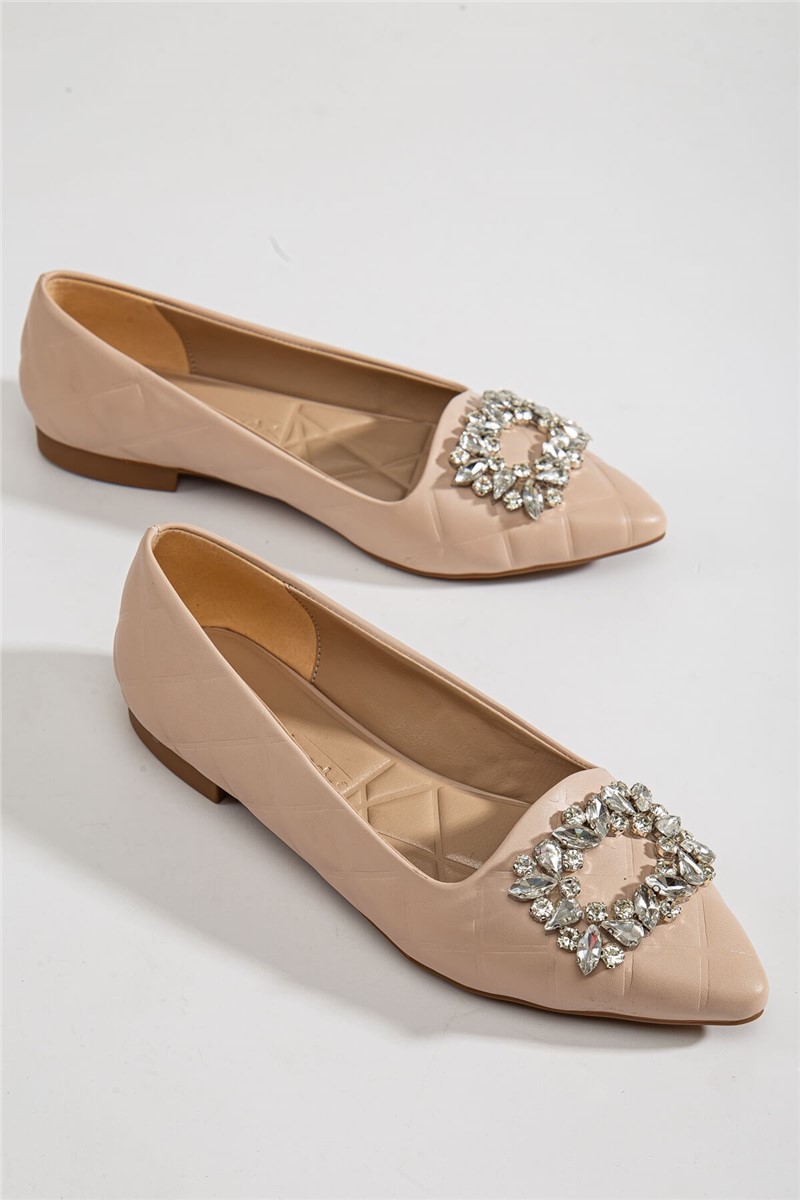 Ballerine da donna con ciottoli decorativi - Beige #366115
