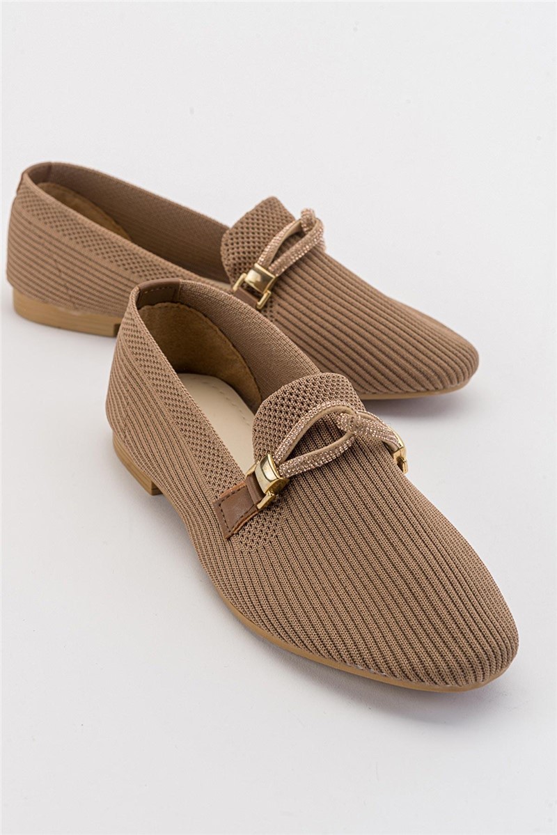 Textil-Ballerinas für Damen – Braun #381792