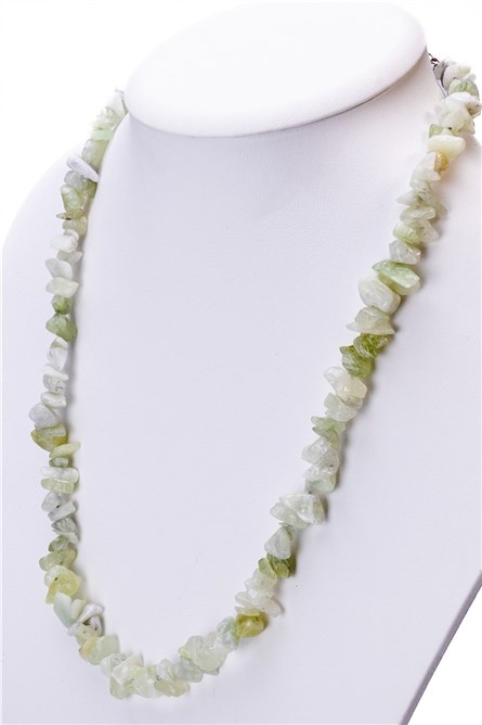 Prenit Natural Stone Women's Necklace - White-Green #363273