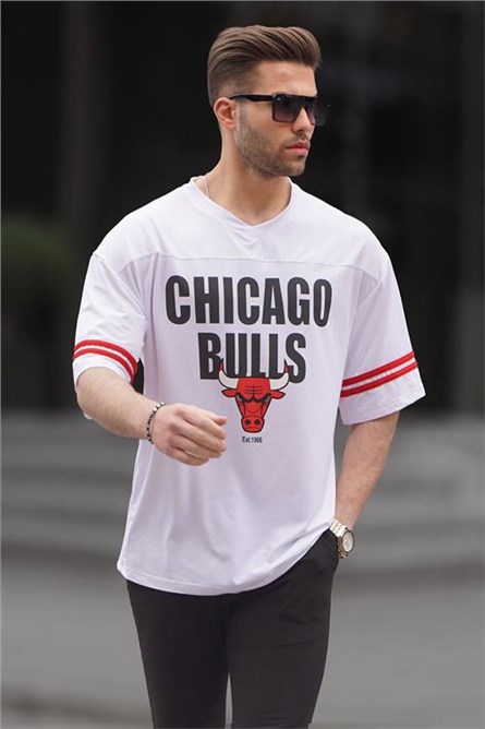 T-shirt oversize da uomo 6129 - Bianco #395223