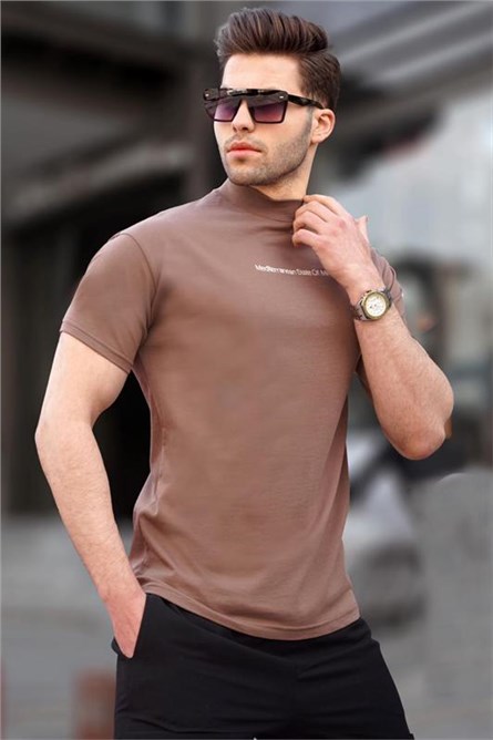 T-shirt da uomo Regular Fit 6119 - Marrone #395072