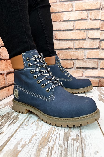 Stivali in nabuk da uomo 0012940 - Blu scuro #402588