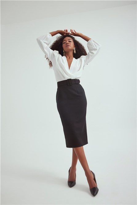 Sateen Women's Skirt - Black #309379