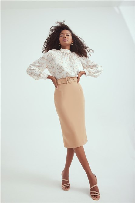 Sateen Women's Skirt - Camel #309380