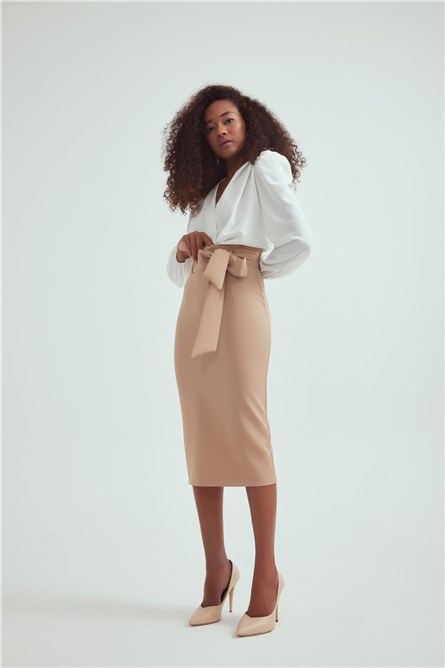 Sateen Women's Skirt - Camel #309383