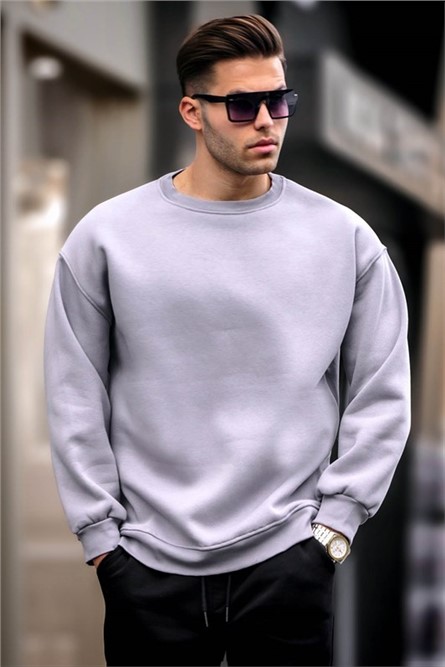 Felpa Oversize Uomo 6048 - Grigio #367205