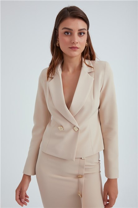 Sateen Women's Blazer - Beige #309349