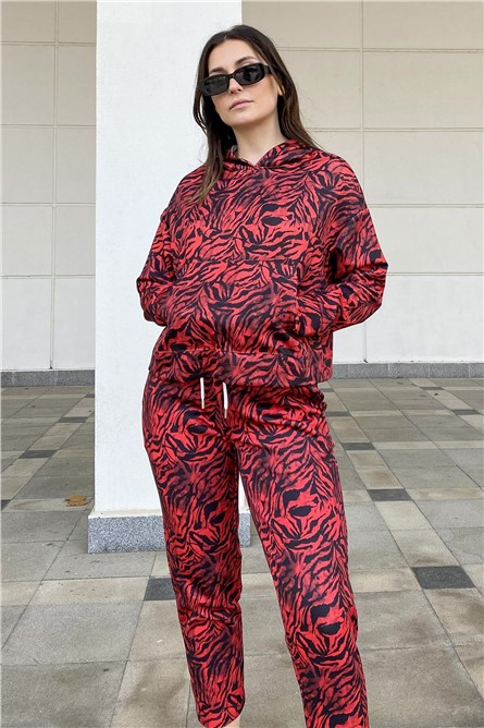 Women's Sweatshirt 838 - Red with Black #382963