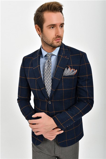 Centone Men's Blazer Jacket - Navy Blue #267918