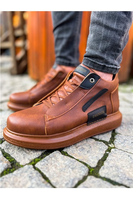 Stivali stringati da uomo CH131 - Taba con nero # 366329