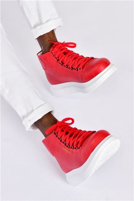 Stivali stringati da uomo Chekich CH258 - Rosso # 365599