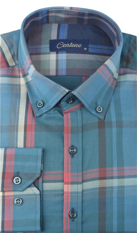 Camicia a maniche lunghe da uomo - Verde #268326