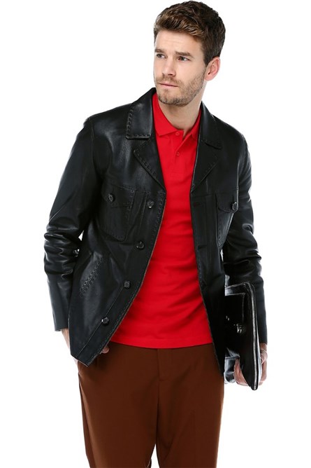 Giacca Uomo vera pelle - Nero #317621