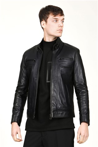 Giacca Uomo vera pelle - Nero #318244