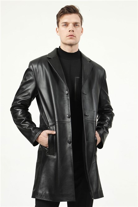 Cappotto Uomo vera pelle - Nero #318668
