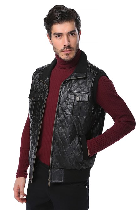 Gilet Uomo vera pelle - Nero #317756