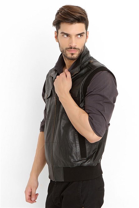 Gilet Uomo vera pelle - Nero #318869