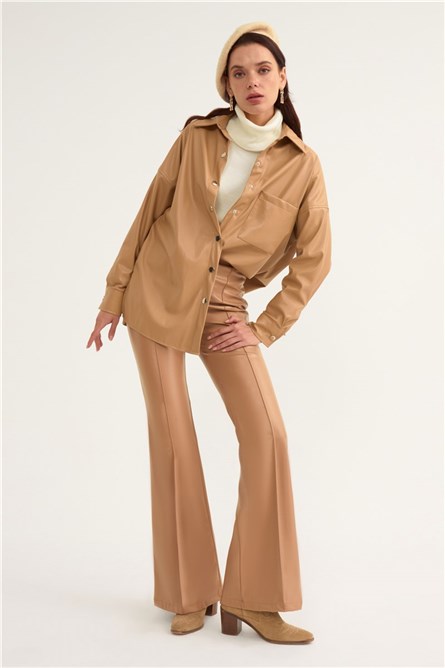 Sateen Women's Trousers - Beige #320824