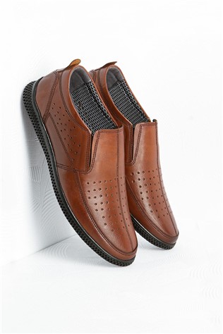 Męskie buty skórzane FRANK PETER - Brązowe 649588