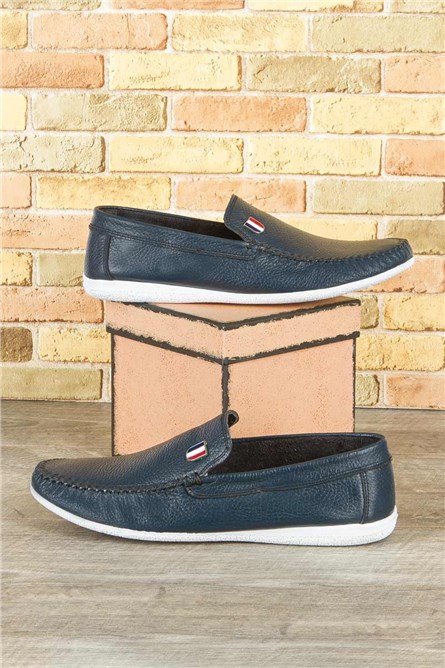 GPC POLO  Męskie buty skórzane - ciemnoniebieskie 9979111  