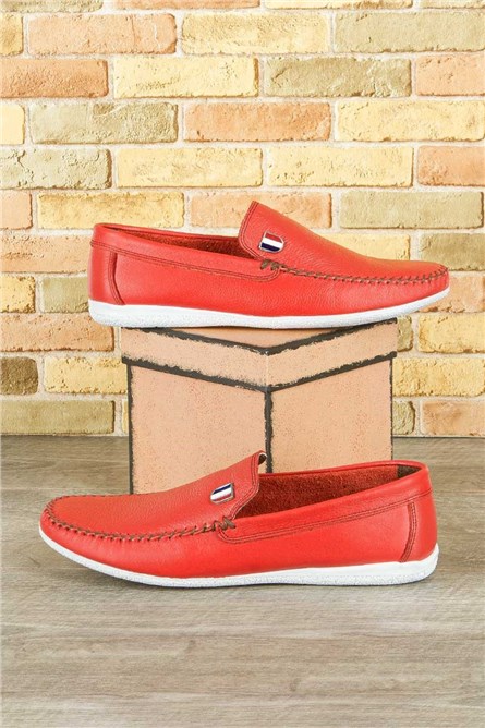 GPC Men's Real Leather Loafers - Red #9979114