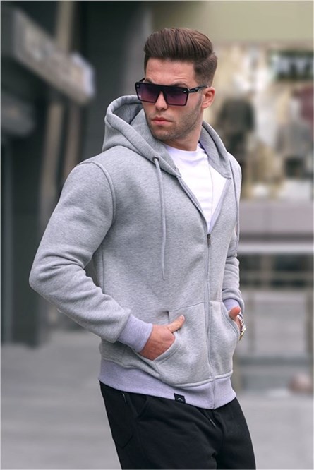 Felpa vestibilità regolare da uomo 6033 - Grigio Melange #362892