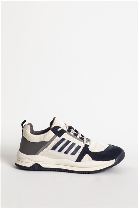 Scarpe sportive da uomo in vera pelle GUJA 406 - beige-blu # 361598