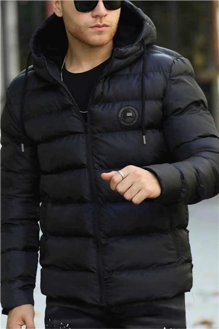 Giacca impermeabile con cappuccio da uomo RCM-220 - Nera #412446