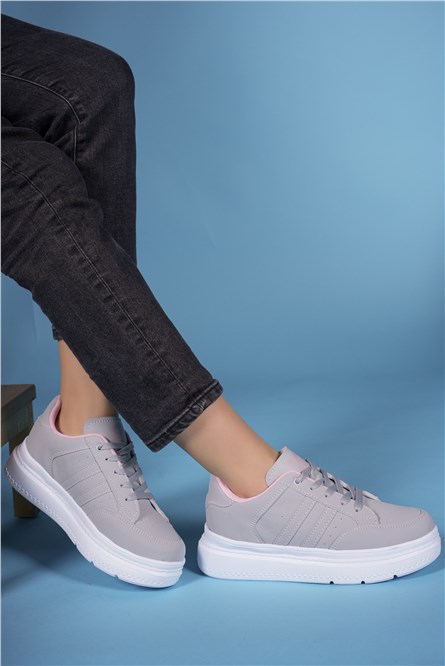 Scarpe sportive da donna 00121013 - Grigio con rosa #402562