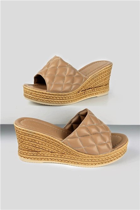 Pantofole suola intera da donna - Visone #329332