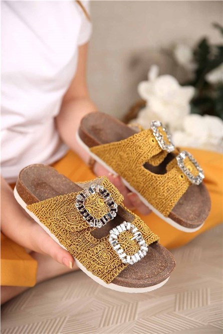 Pantofole da donna - Senape 304403