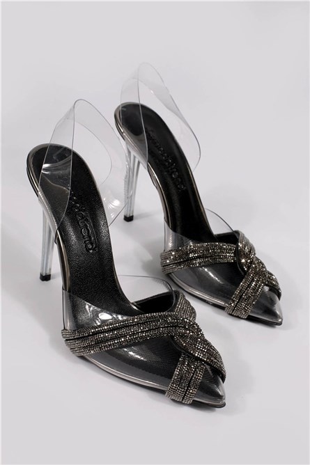 Sandali con tacco alto da donna - Platino #329435