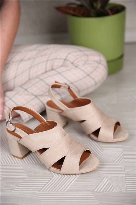 Modatrend Sandali con tacco da donna - Beige 306896