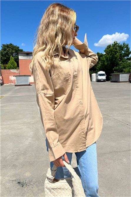 Women's Oversize shirt MG1530 - Dark beige #33369